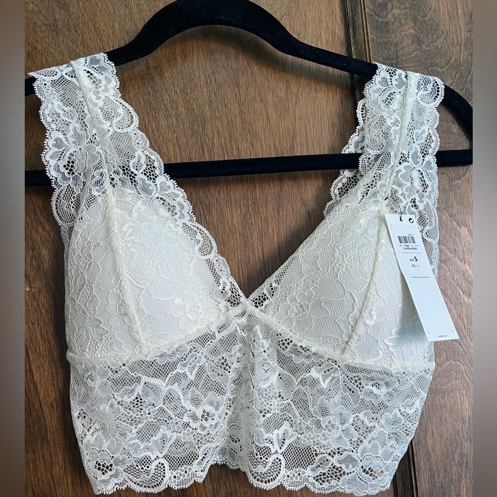 NWT Lindex cream bralette, size S